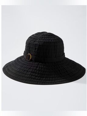 Tommy Bahama Black Large Brim Ribbon Hat NWT